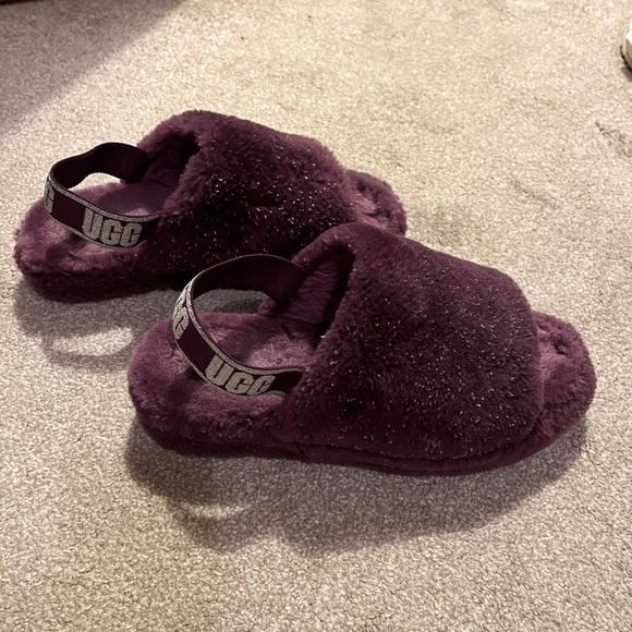 UGG fluff metallic sparkle slippers - Picture 9 of 12
